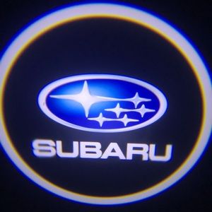 Subaru 2x car logo wireless door lights led shadow